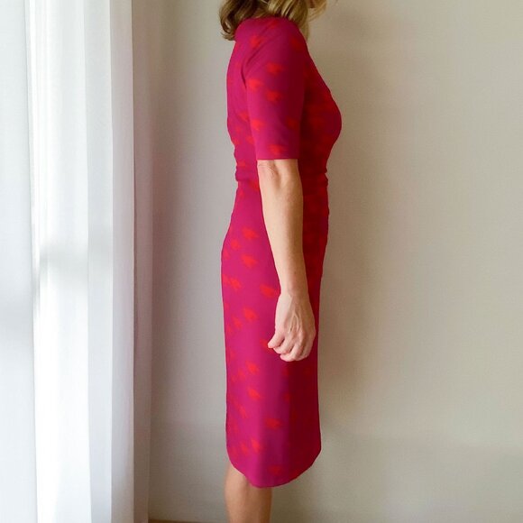 Anne Klein 3/4 length plum orange gathered waist dress - Picture 5 of 10